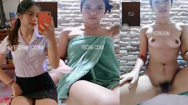 คลิปหลุดนักศึกษาคอลเสียวกับแฟนหนุ่มช่วยตัวเองในห้องน้ำ xxx video